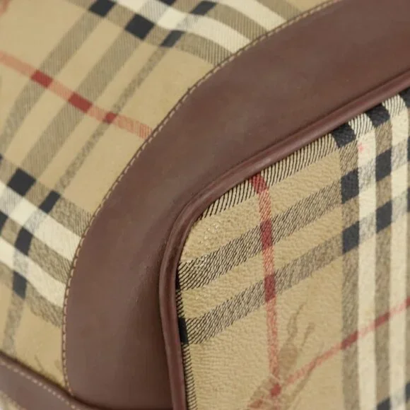 Authentic Burberrys Nova Check Shoulder Bag PVC Beige Gold - Picture 7 of 16